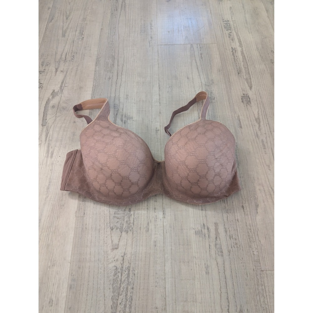Soma Stunning Support Geo Lace Balconette Bra‎ 36DDD Underwire Padded Taupe